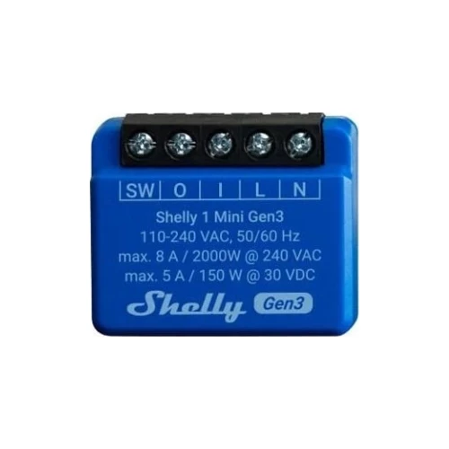 Shelly 1 Mini Gen3 - spínací modul 1x 8A (WiFi, Bluetooth)