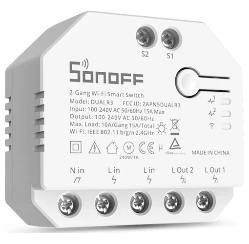 Chytrý přepínač Wi-Fi Sonoff DualR3